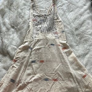 Free People Cream and Blue Patterned Dress